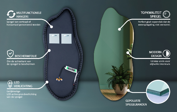 Led ogledalo nepravilna oblika 35x80 cm