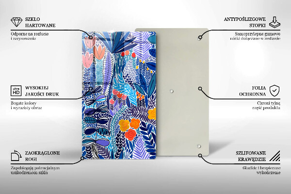 Steklena podloga za rezanje Pobarvan travnik