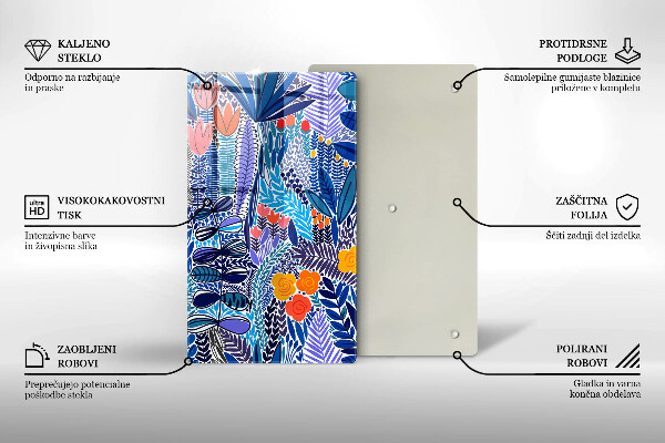 Steklena podloga za rezanje Pobarvan travnik