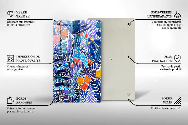 Steklena podloga za rezanje Pobarvan travnik