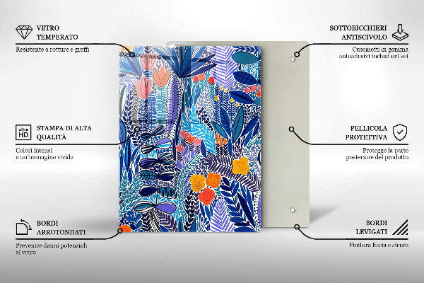 Steklena podloga za rezanje Pobarvan travnik