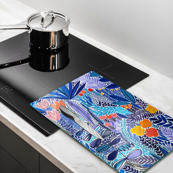 Steklena podloga za rezanje Pobarvan travnik