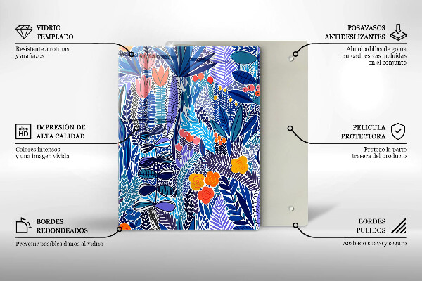 Steklena podloga za rezanje Pobarvan travnik