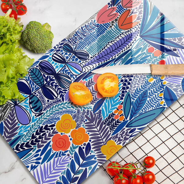 Steklena podloga za rezanje Pobarvan travnik