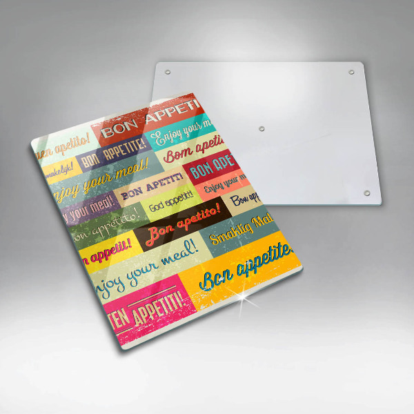 Steklena podloga za rezanje Podnapisi Bon appetit jeziki