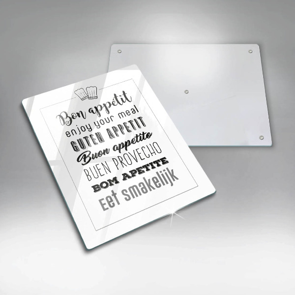 Steklena podloga za rezanje Kuhinjski napis rekoč