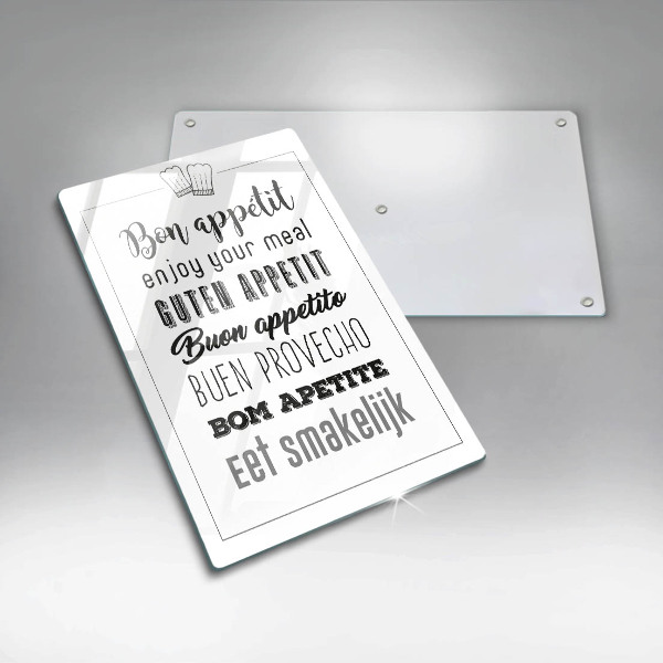 Steklena podloga za rezanje Kuhinjski napis rekoč