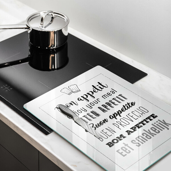 Steklena podloga za rezanje Kuhinjski napis rekoč