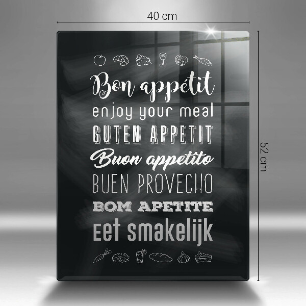 Steklena podloga za rezanje Kuhinjski napis rekoč