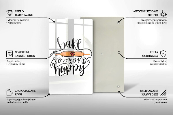Steklena podloga za rezanje Bake someone happy