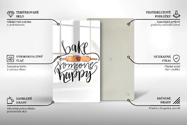 Steklena podloga za rezanje Bake someone happy