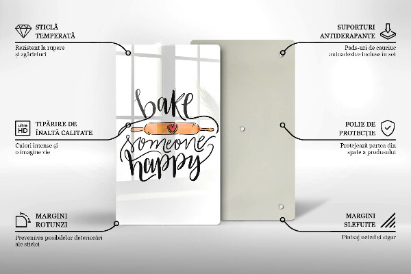 Steklena podloga za rezanje Bake someone happy