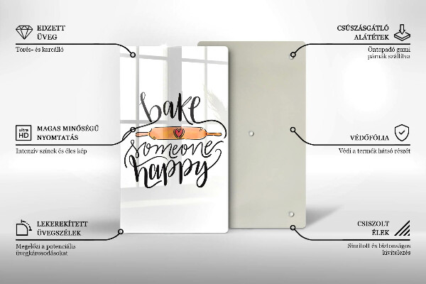 Steklena podloga za rezanje Bake someone happy