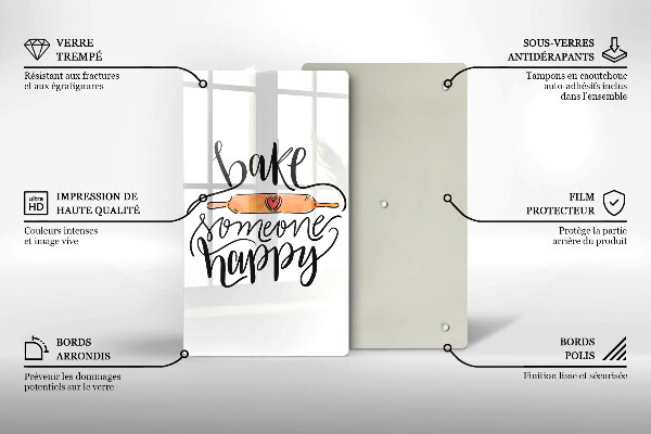 Steklena podloga za rezanje Bake someone happy