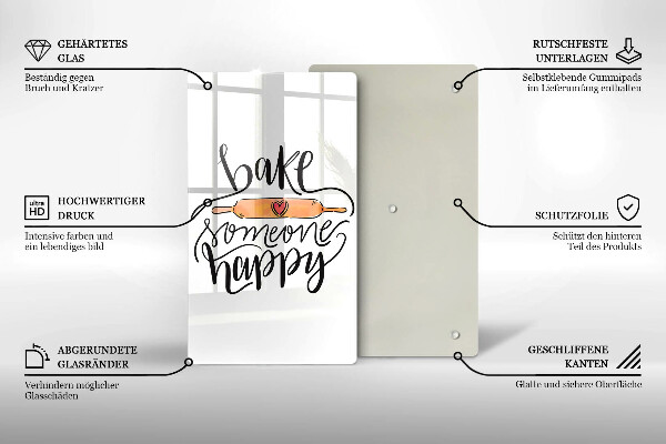 Steklena podloga za rezanje Bake someone happy
