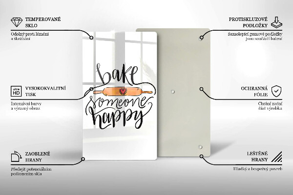Steklena podloga za rezanje Bake someone happy