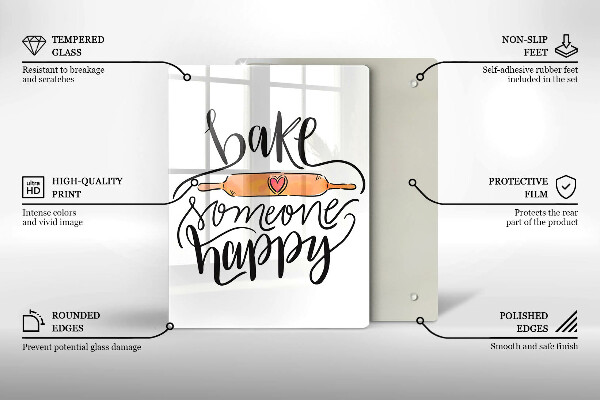Steklena podloga za rezanje Bake someone happy