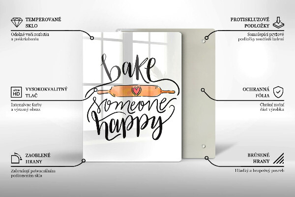 Steklena podloga za rezanje Bake someone happy