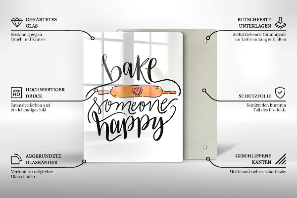 Steklena podloga za rezanje Bake someone happy