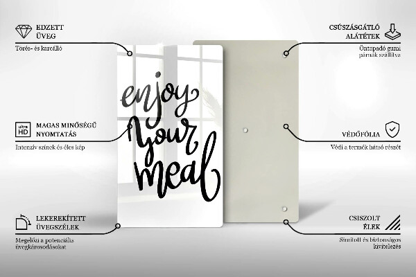 Steklena podloga za rezanje Enjoy your meal
