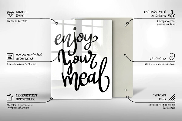 Steklena podloga za rezanje Enjoy your meal