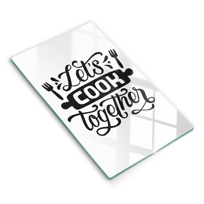 Steklena podloga za rezanje Let's cook together