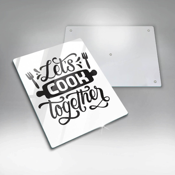 Steklena podloga za rezanje Let's cook together