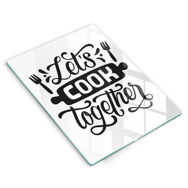 Steklena podloga za rezanje Let's cook together