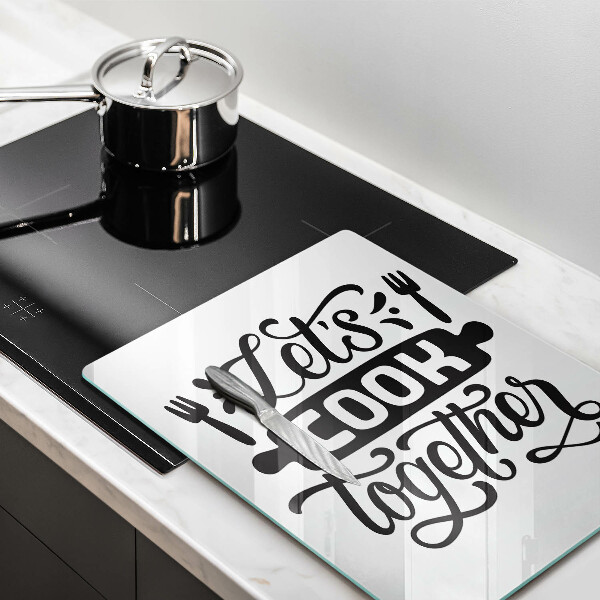 Steklena podloga za rezanje Let's cook together