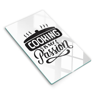 Steklena podloga za rezanje Cooking is my passion