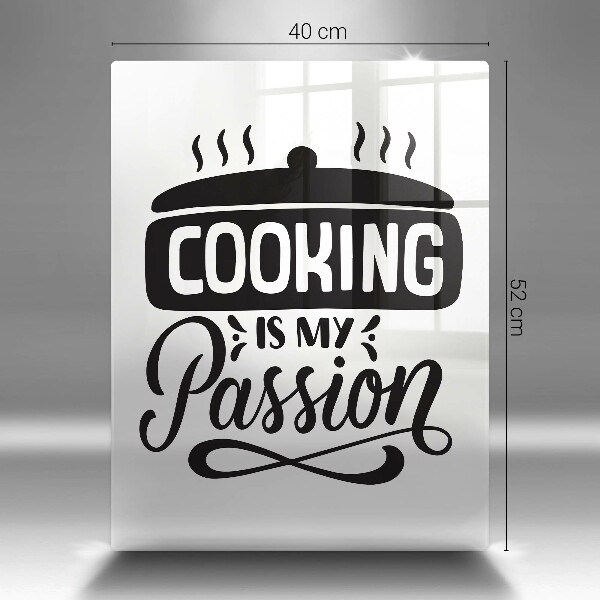Steklena podloga za rezanje Cooking is my passion