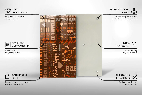 Steklena podloga za rezanje Bon appetit