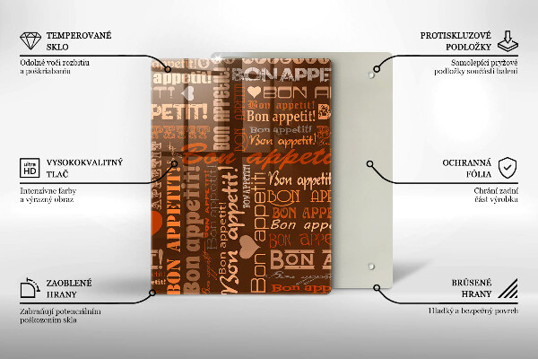 Steklena podloga za rezanje Bon appetit