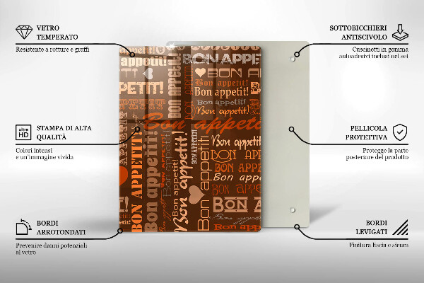 Steklena podloga za rezanje Bon appetit