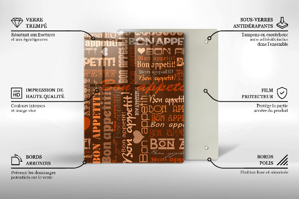 Steklena podloga za rezanje Bon appetit