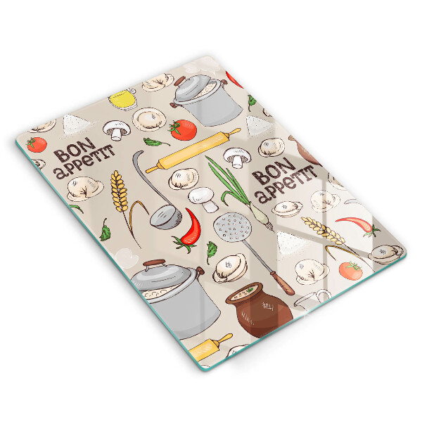 Steklena podloga za rezanje Ilustracija kuhinje