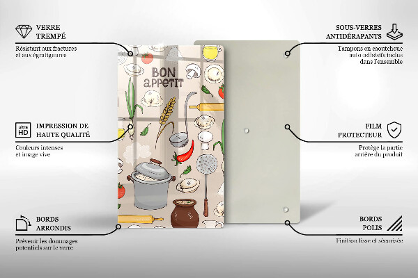 Steklena podloga za rezanje Ilustracija kuhinje