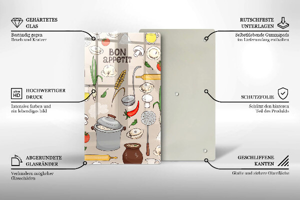 Steklena podloga za rezanje Ilustracija kuhinje