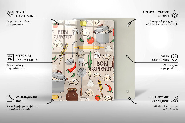 Steklena podloga za rezanje Ilustracija kuhinje