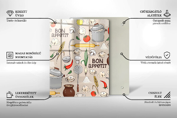 Steklena podloga za rezanje Ilustracija kuhinje