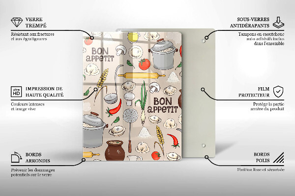 Steklena podloga za rezanje Ilustracija kuhinje