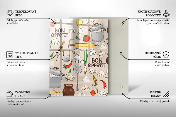 Steklena podloga za rezanje Ilustracija kuhinje