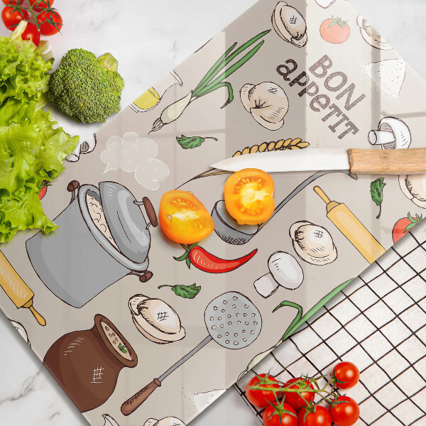 Steklena podloga za rezanje Ilustracija kuhinje