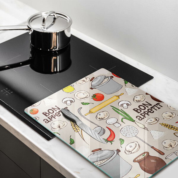 Steklena podloga za rezanje Ilustracija kuhinje