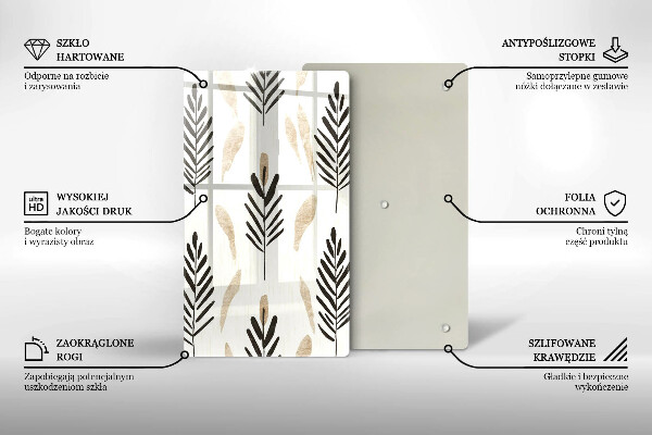 Steklena podloga za rezanje Boho rastline