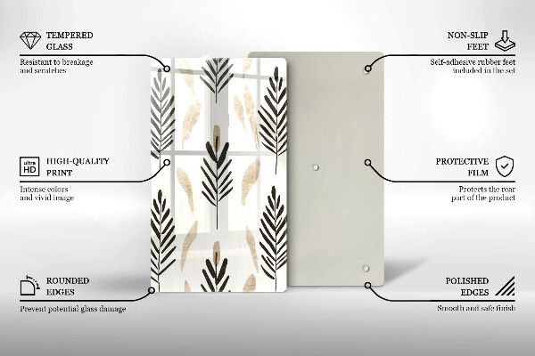 Steklena podloga za rezanje Boho rastline