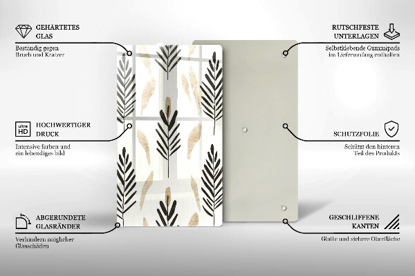 Steklena podloga za rezanje Boho rastline