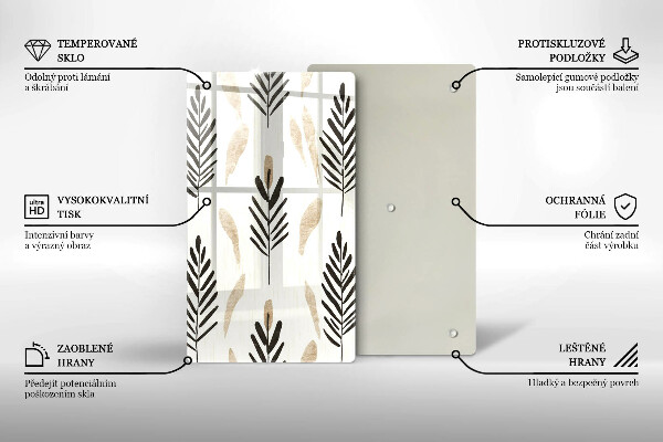 Steklena podloga za rezanje Boho rastline