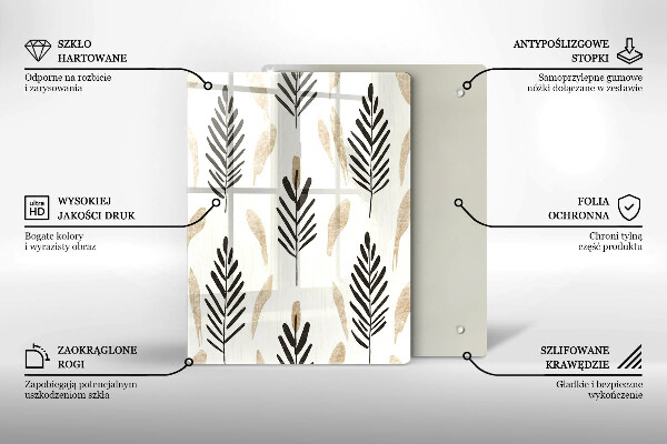 Steklena podloga za rezanje Boho rastline