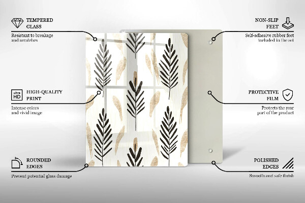 Steklena podloga za rezanje Boho rastline